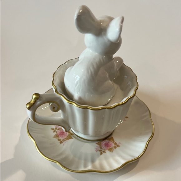 Mackenzie Childs inspired teacup white Easter bunny. Easter...
